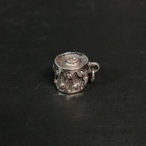 Vintage Sterling Silver Drum Charm 10.8g Unmarked 925 Snare Drum Pendant